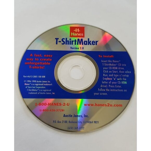Hanes T-Shirt Maker Software Version 2.0 PC CD-ROM 1996 - DISC ONLY! - Picture 6 of 6